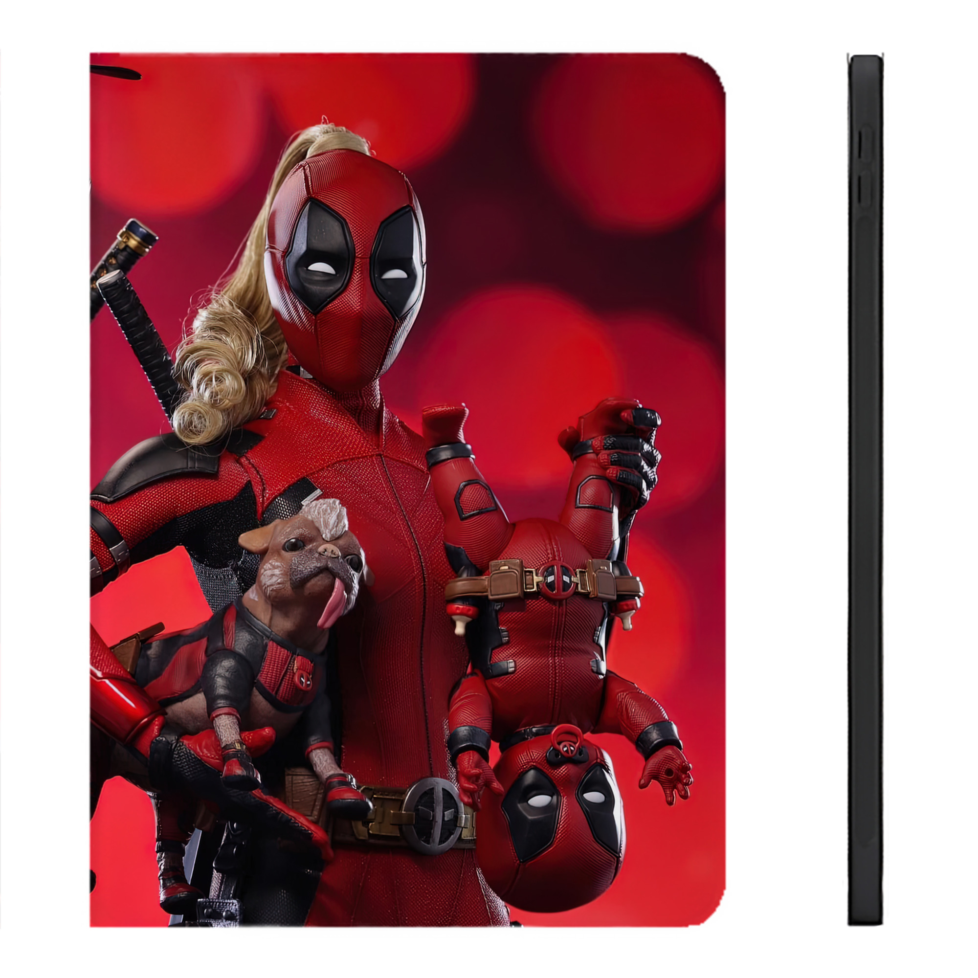 （画像用） Deadpool デッドプール IPadケース ペンホルダー付き ブックスタイルデザイン